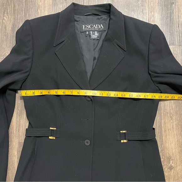 Escada Margarethe Ley Wool Fitted Belted Black Blazer Evening Jacket Party Vtg M - Picture 15 of 15